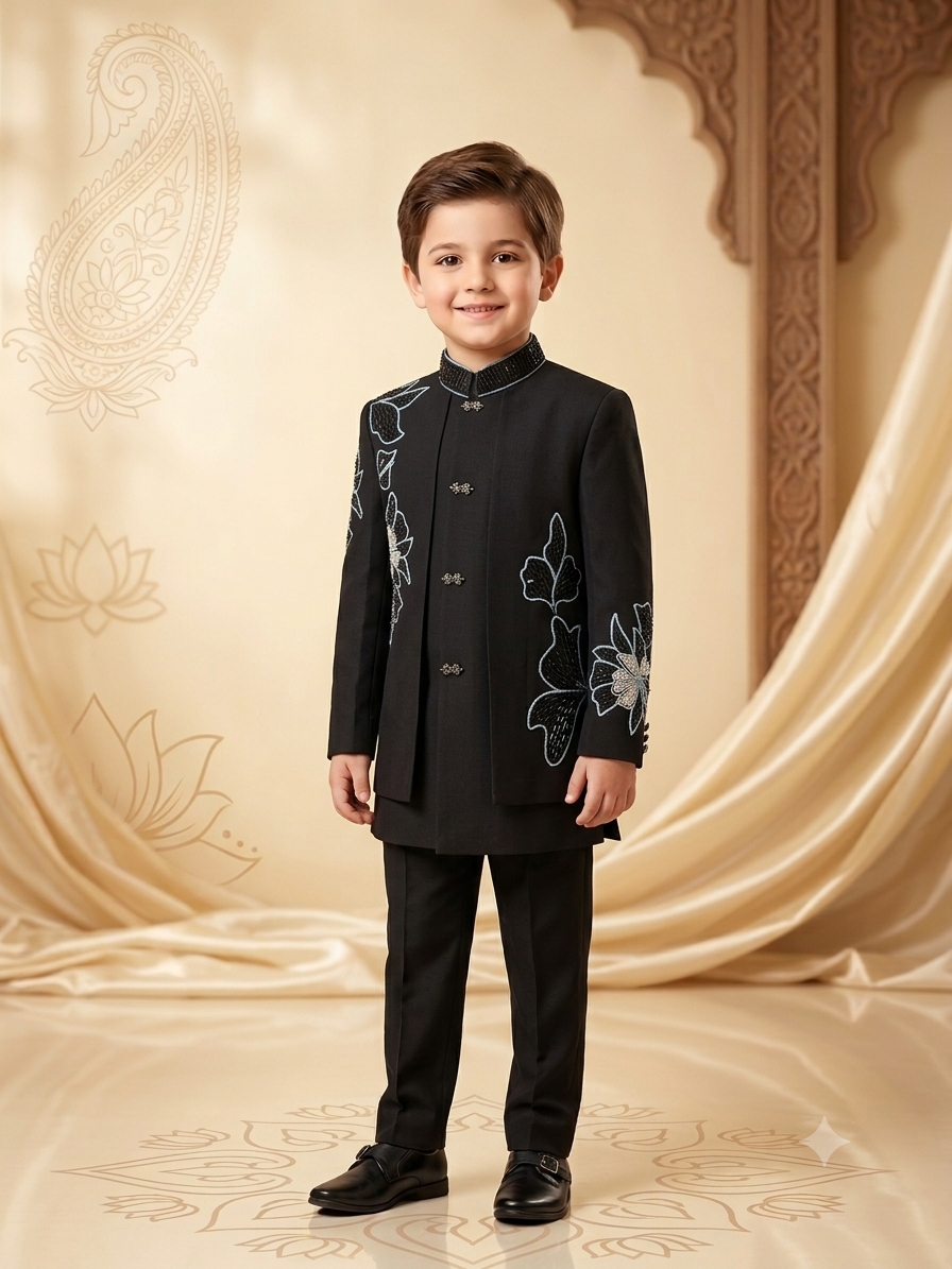 Boys Indo-Western Suit Japanese Suiting Fabric