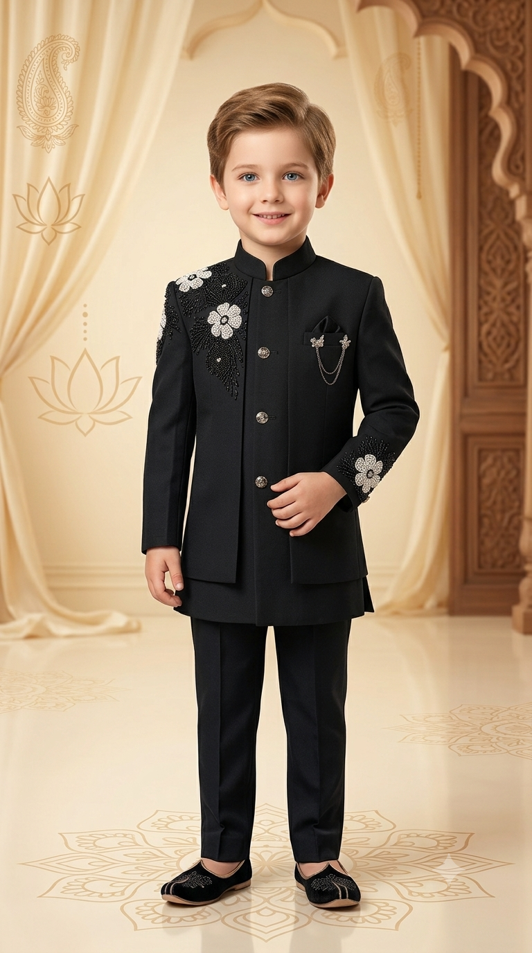 Boys Indo-Western Suit Japanese Suiting Fabric