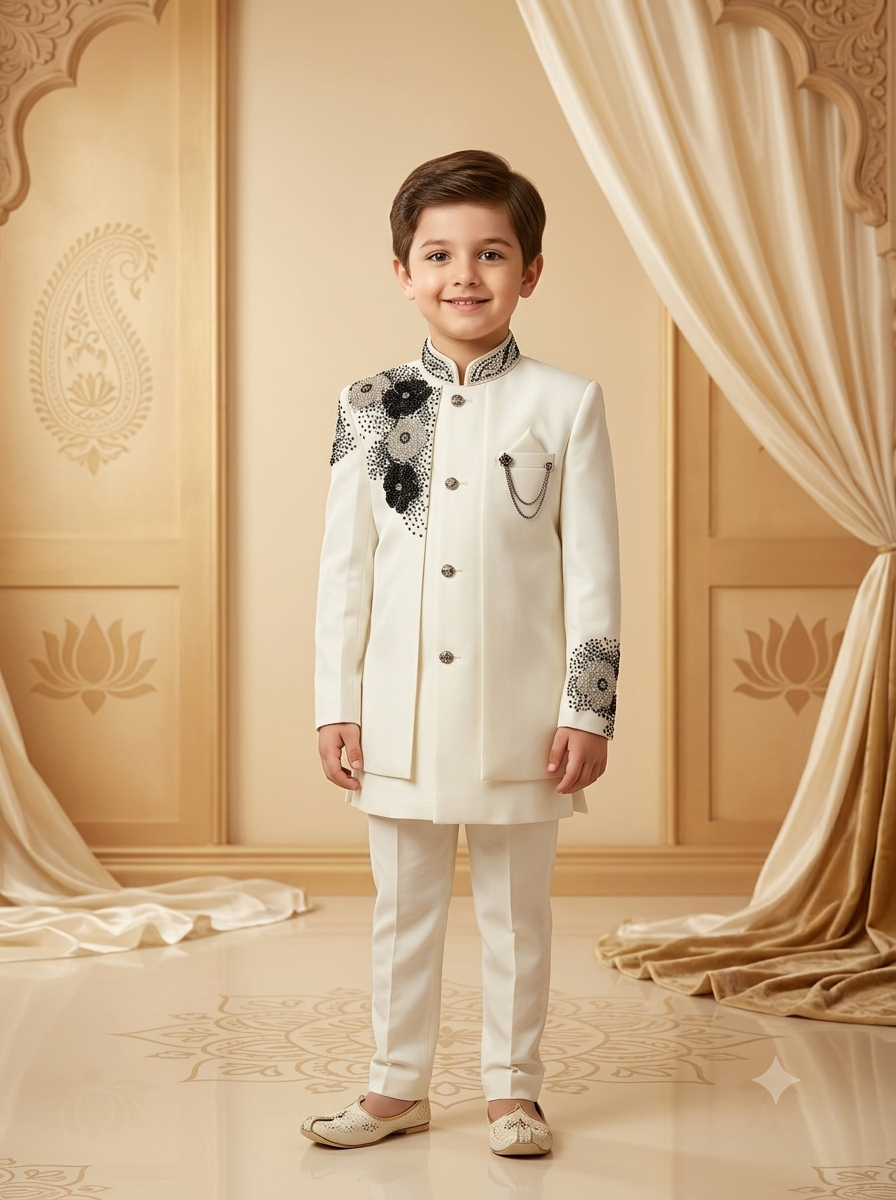 Boys Indo-Western Suit Japanese Suiting Fabric
