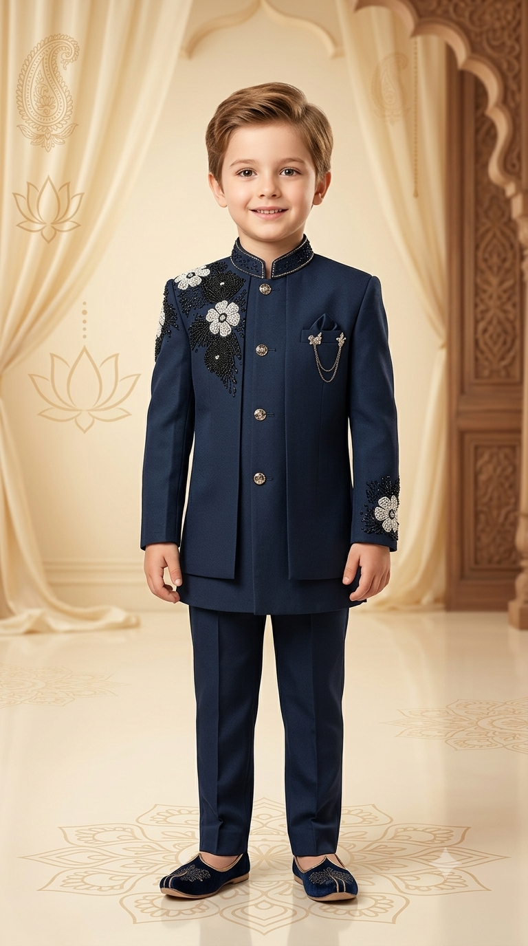 Boys Indo-Western Suit Japanese Suiting Fabric
