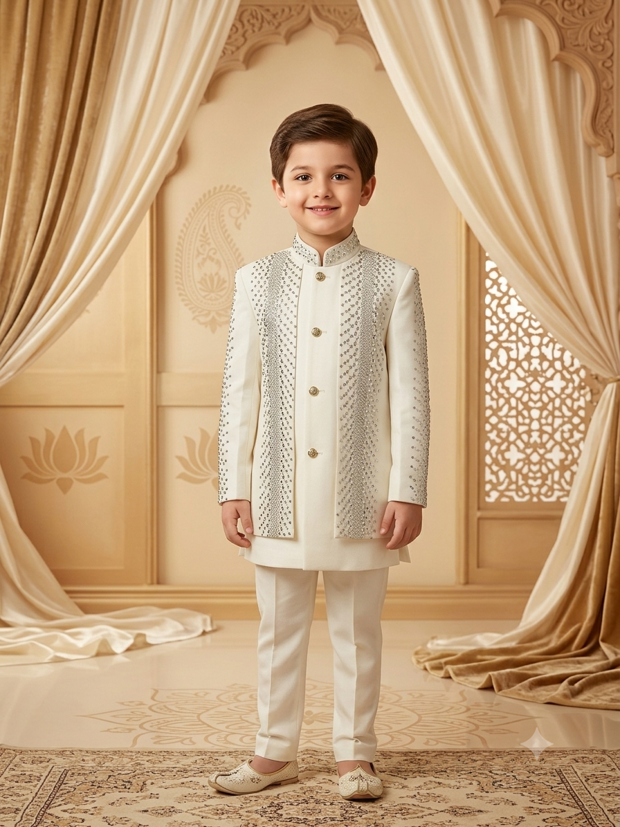 Boys Indo-Western Suit Japanese Suiting Fabric