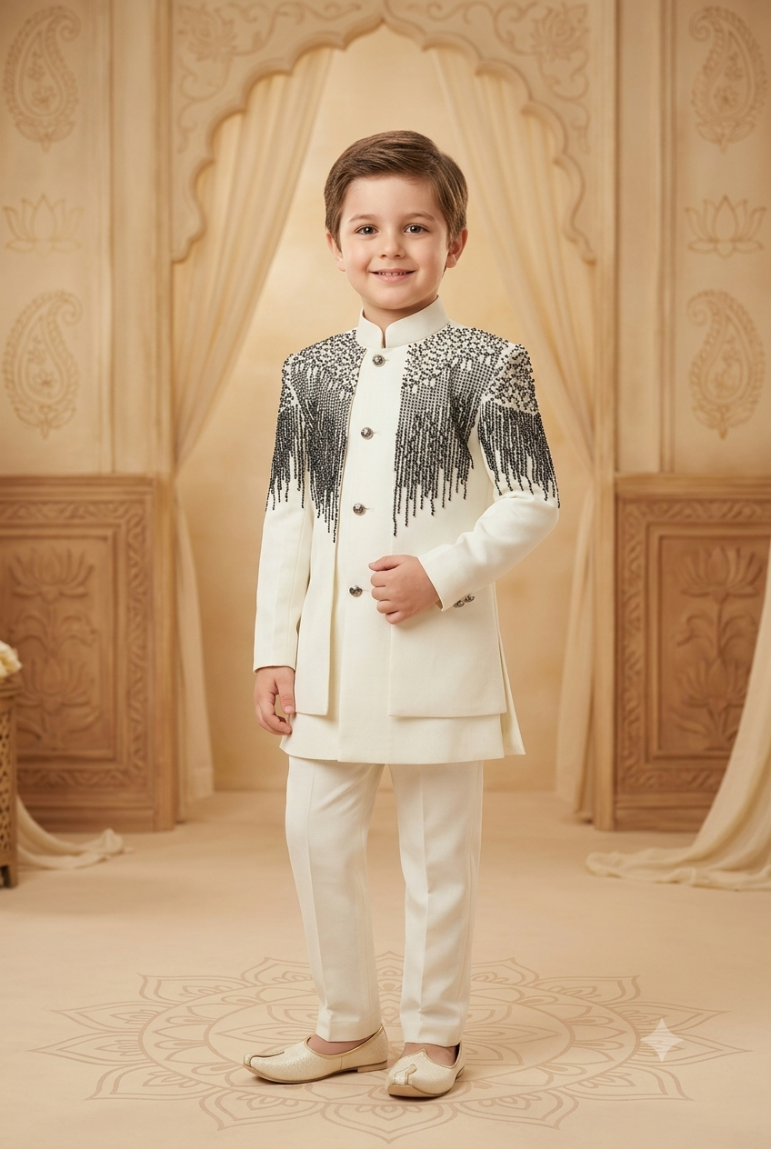 Boys Indo-Western Suit Japanese Suiting Fabric