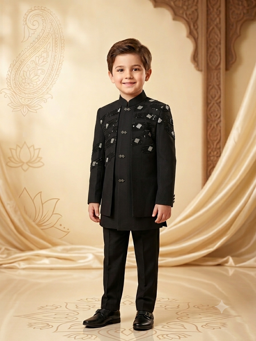 Boys Indo-Western Suit Japanese Suiting Fabric